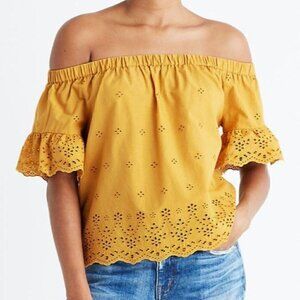 Madewell Eyelet Off-the-Shoulder Top | Size Small (S)